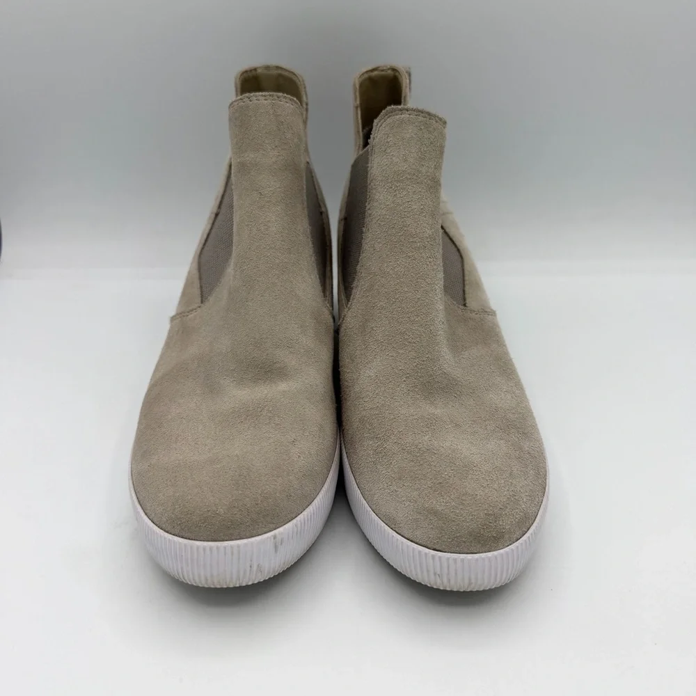 Sorel Out 'N About Slip-On Wedge grey suede shoes